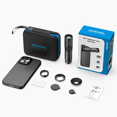 Apexel 10X Telephoto Lens&200mm Macro Lens Kit