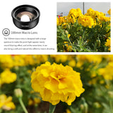 APEXEL Yeni 3'ü 1 Arada Cep Telefonu Lens Klipsi ve Dolgu Işığı ile 100mm Makro Lens Kiti