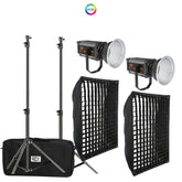 Gdx 300 RGB III Profesyonel İkili Fotoğrafçılık ve Video Renkli Dolgu Işığı Seti