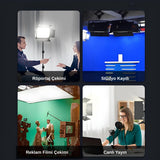 GDX P500C Bicolor Profesyonel İkili 300W LED Panel Video ve Fotoğraf Stüdyo Işık Seti