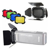 Godox BD-07 AD200 Işık Kontrol Kapağı Petek 4 Renkli Filtre (Sarı, Yeşil, Kırmızı ve Mavi)