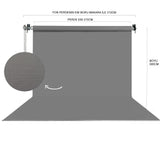 HS STÜDYO TEKNİK 270X580CM GRİ FON PERDE SETİ VE ASKISI
