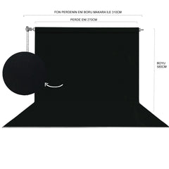 Stüdyo Teknik 270X580Cm Siyah Fon Perde Seti