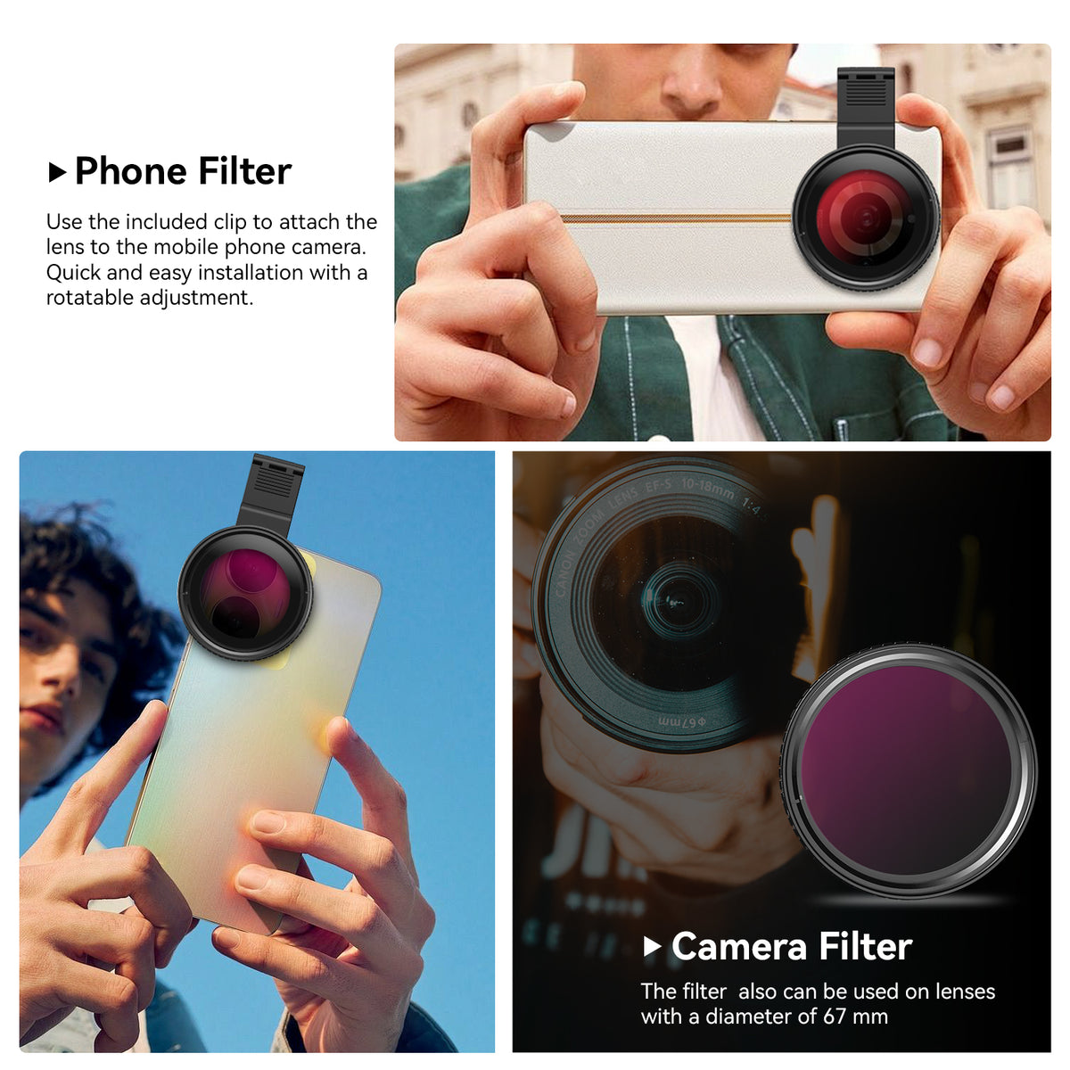 Apexel 67mm Akıllı Filtre