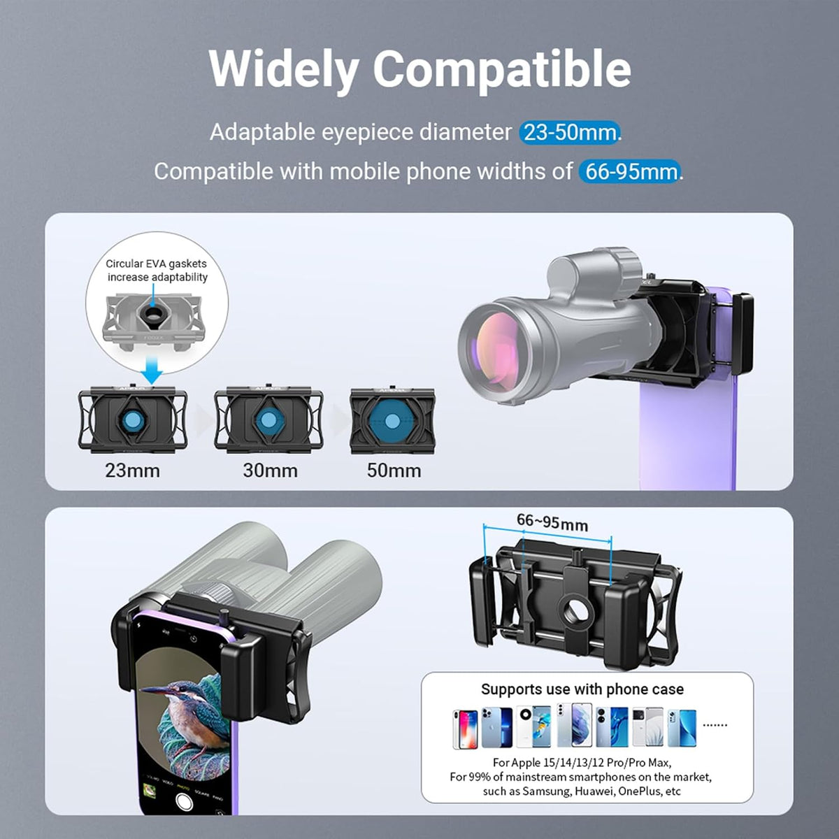 Apexel Dürbün/Mikroskop/Teleskop İçin Telefon Adaptör