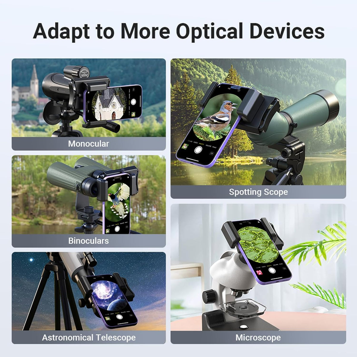 Apexel Dürbün/Mikroskop/Teleskop İçin Telefon Adaptör