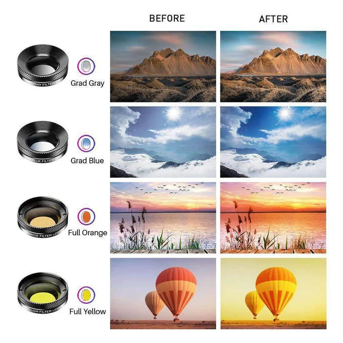 APEXEL 11'i 1 Arada Cep Telefonu  İphone & Android İçin Akıllı Telefon Lens Kiti