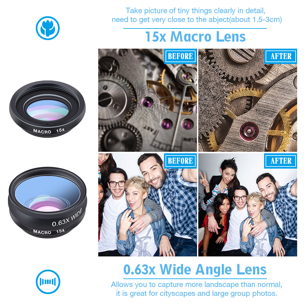 Apexel 10'u 1 Arada Telefon Lens Kiti