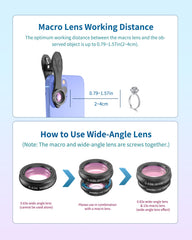 Apexel 18X Telefoto 4'ü 1 Arada Lens Kiti