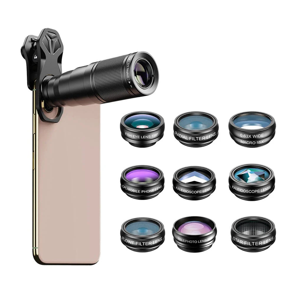 Apexel 22X10'u Bir Arada Telefon Lens Kiti