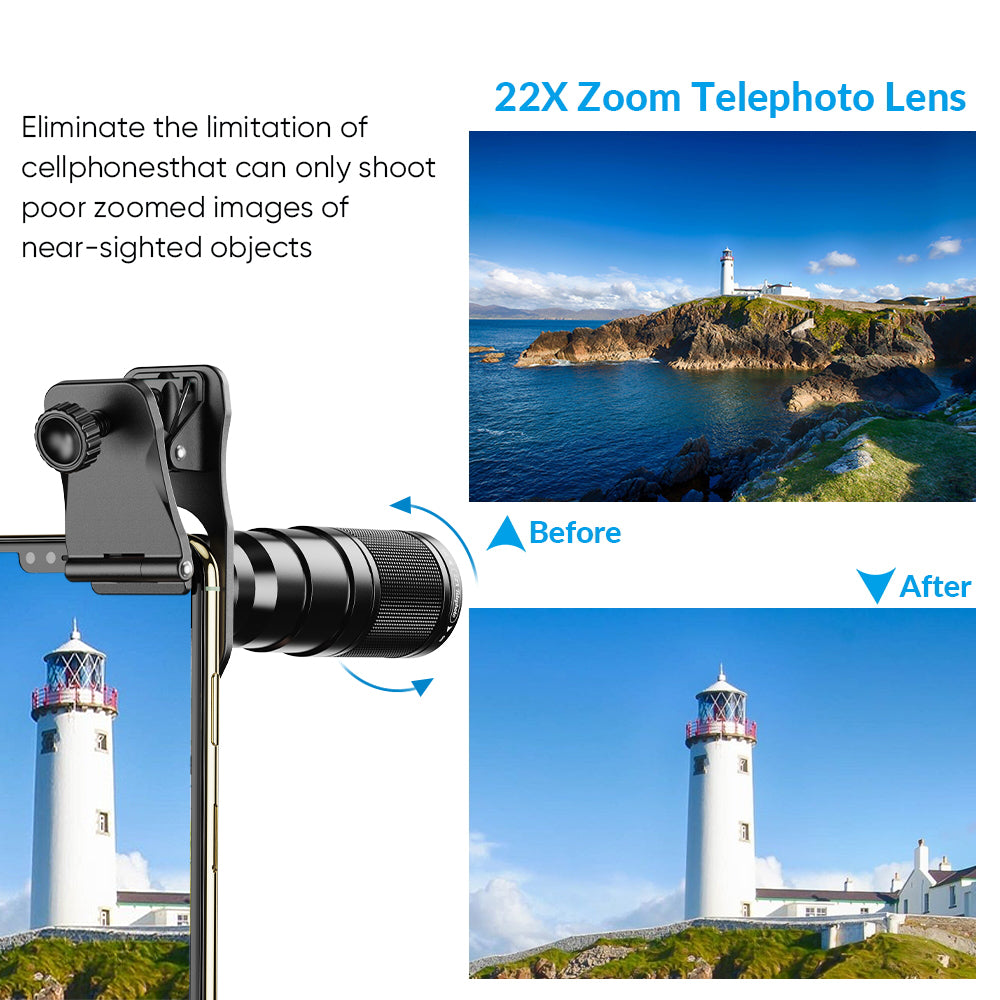 Apexel 22X10'u Bir Arada Telefon Lens Kiti