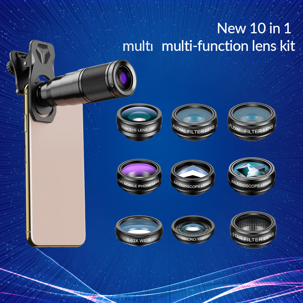 Apexel 22X10'u Bir Arada Telefon Lens Kiti