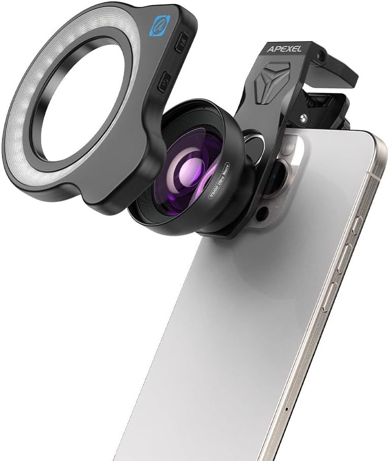 Apexel  HB100UFL 75mm Ultra Macro Lens With Fill Lıght