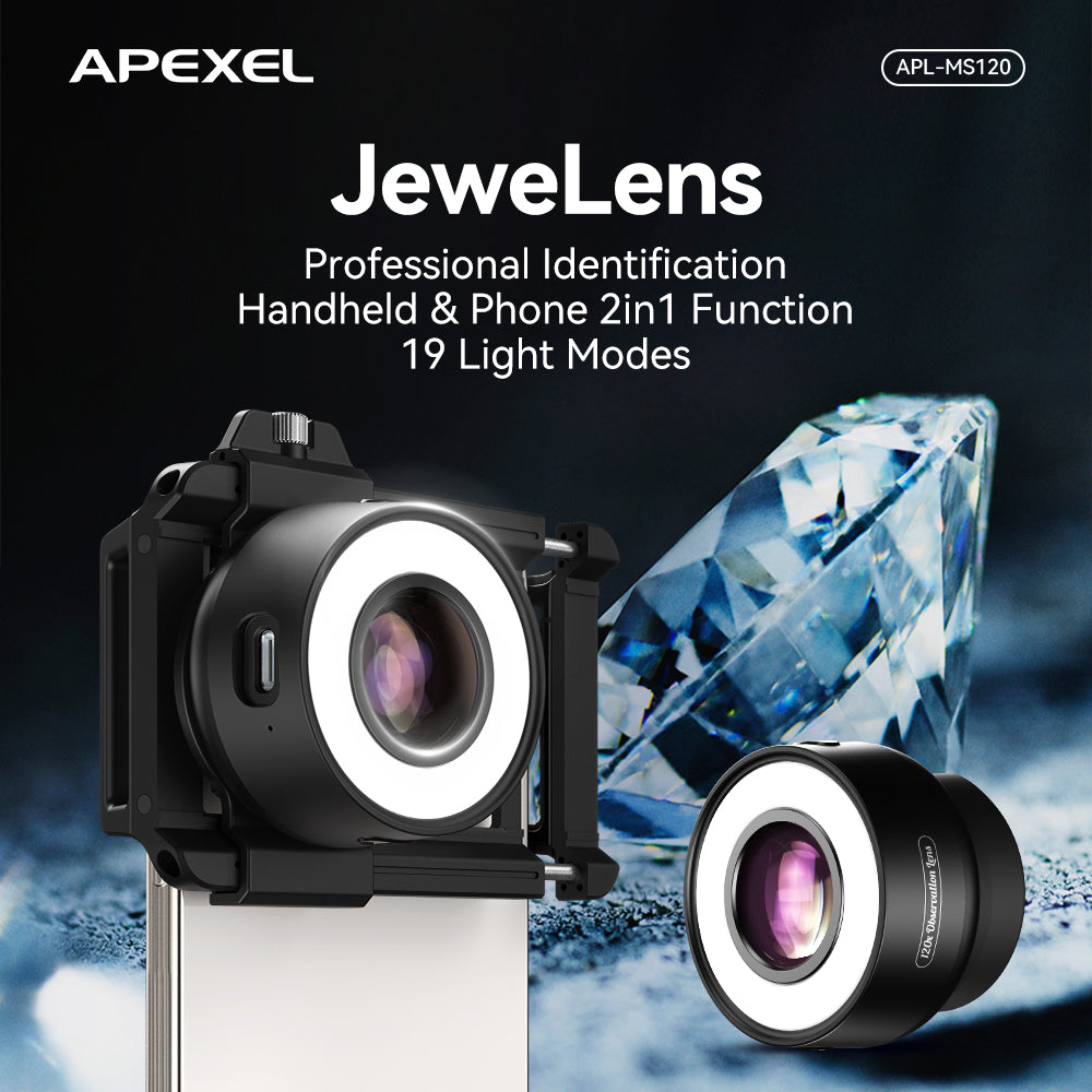 APEXEL JeweLens 120X AYDINLATMALI KUYUMCU BÜYÜTECİ