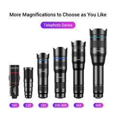 Apexel Klasik Mobil Süper 60X Akıllı Telefon Telefoto Lens Kiti