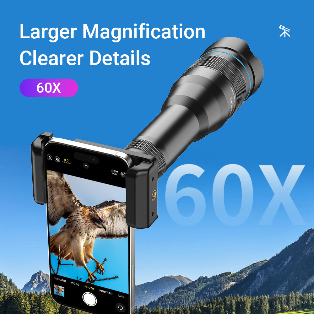 Apexel Klasik Mobil 60X Akıllı Telefon Telefoto Lens Kiti