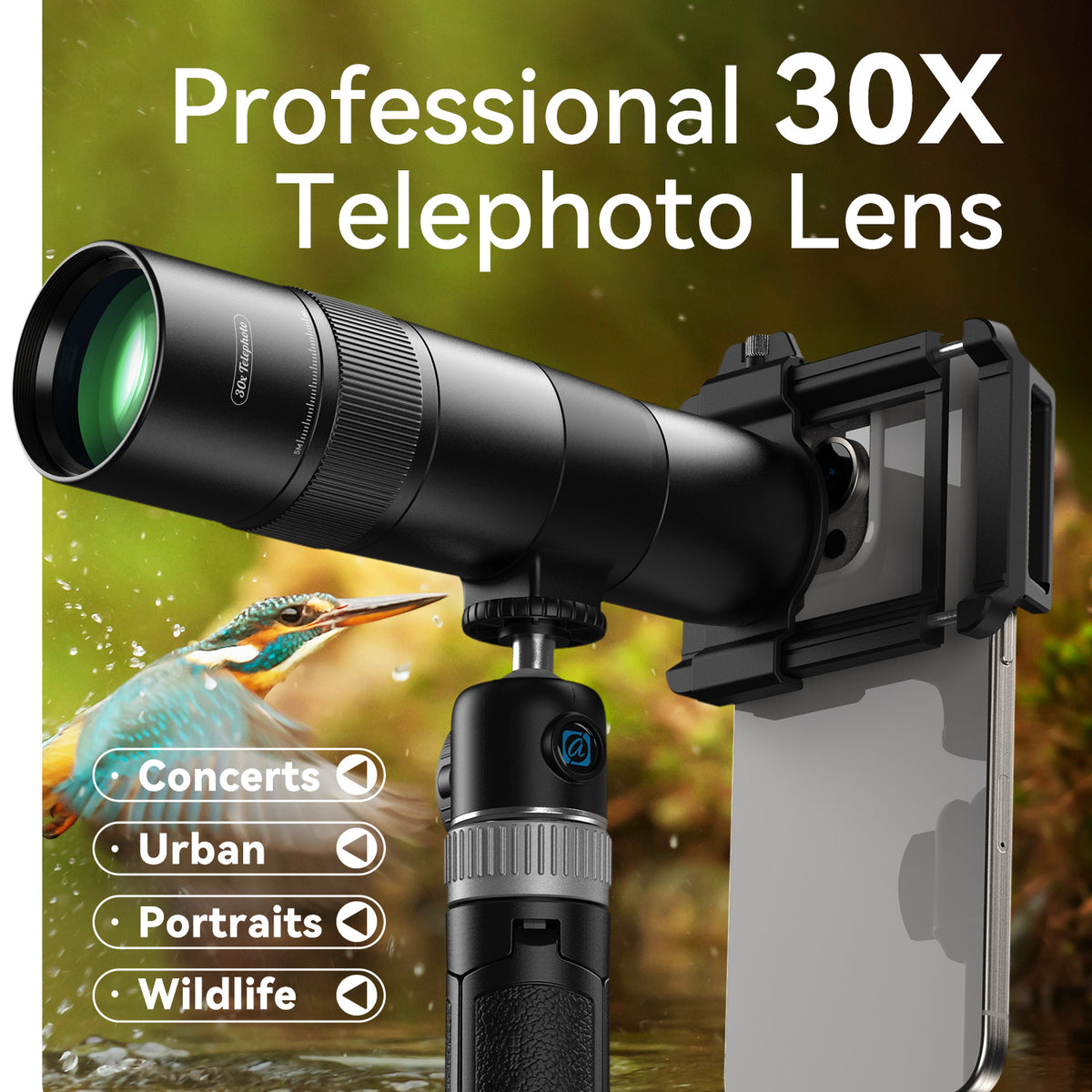 Apexel TeleCular 30X Telefoto Lens