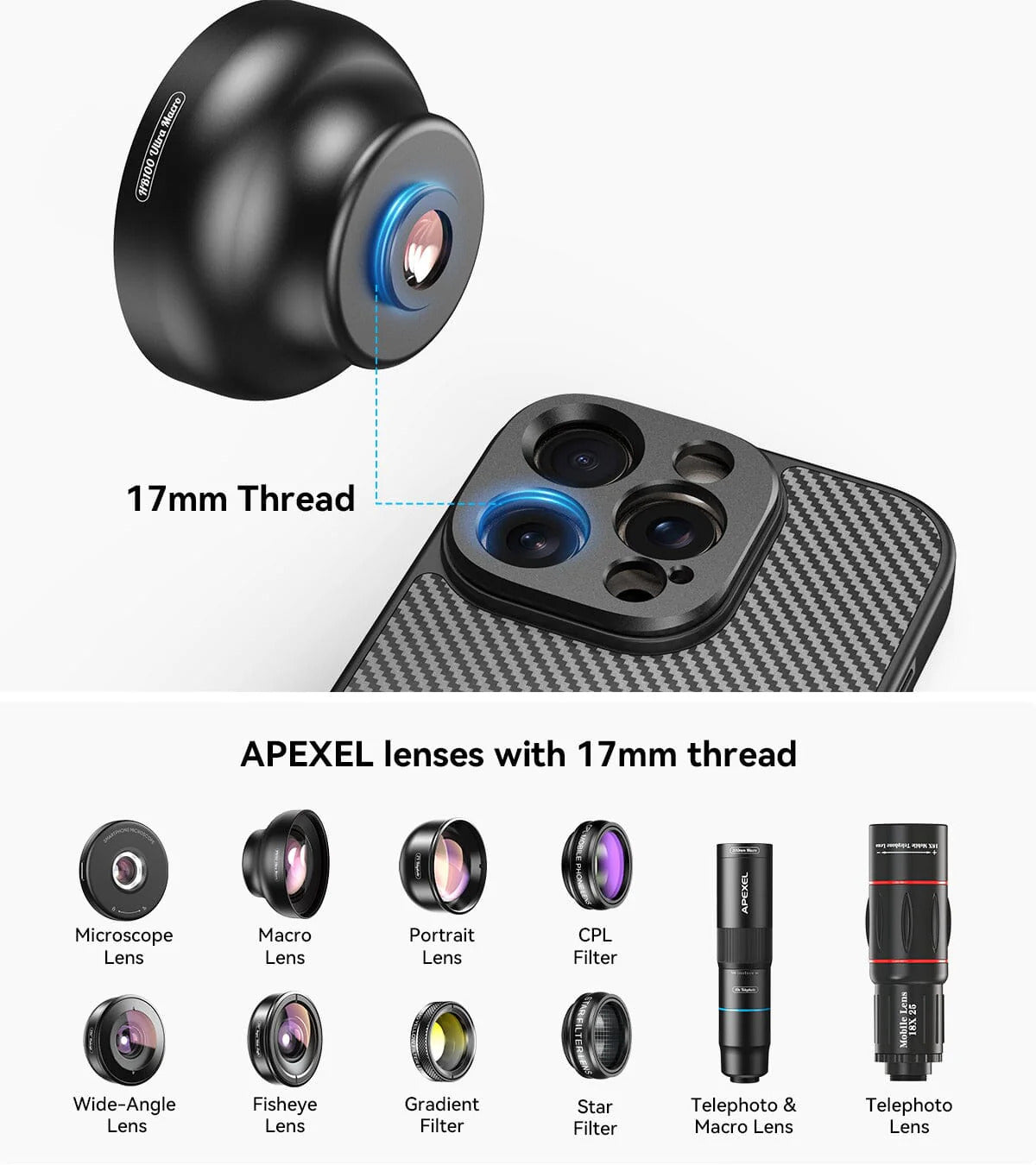Apexel Lens İçin Telefon Kılıfı