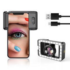 Apexel Yeni 3'ü 1 Arada Cep Telefonu Lens Klipsi ve Dolgu Işığı ile 100mm Makro Lens Kiti