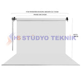 270X580CM BEYAZ FON PERDE SETİ VE ASKISI
