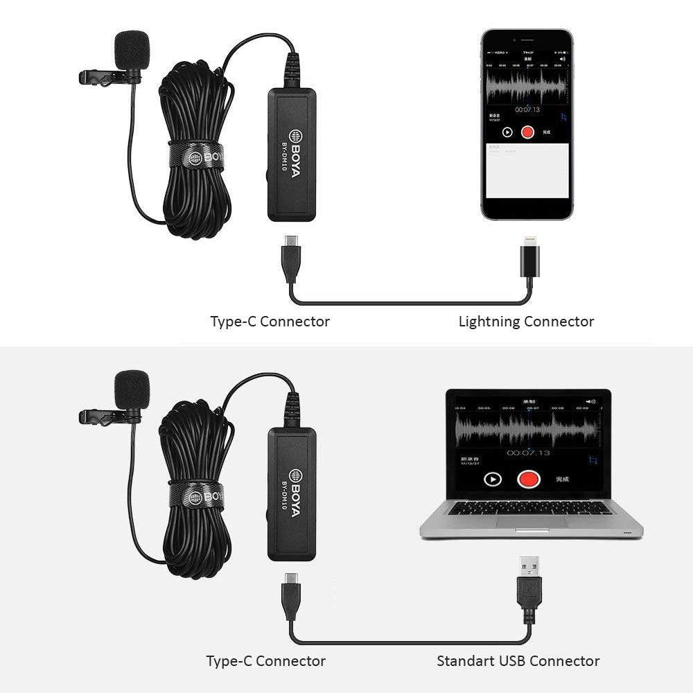 Boya BY-DM10 PC Iphone Telefon Yaka Mikrofonu
