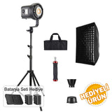 GDX HDB-135R RGB Full Set (Gridli 60x90 Softbox + 260 cm Kalın Işık Ayağı) - Batarya Seti Hediyeli