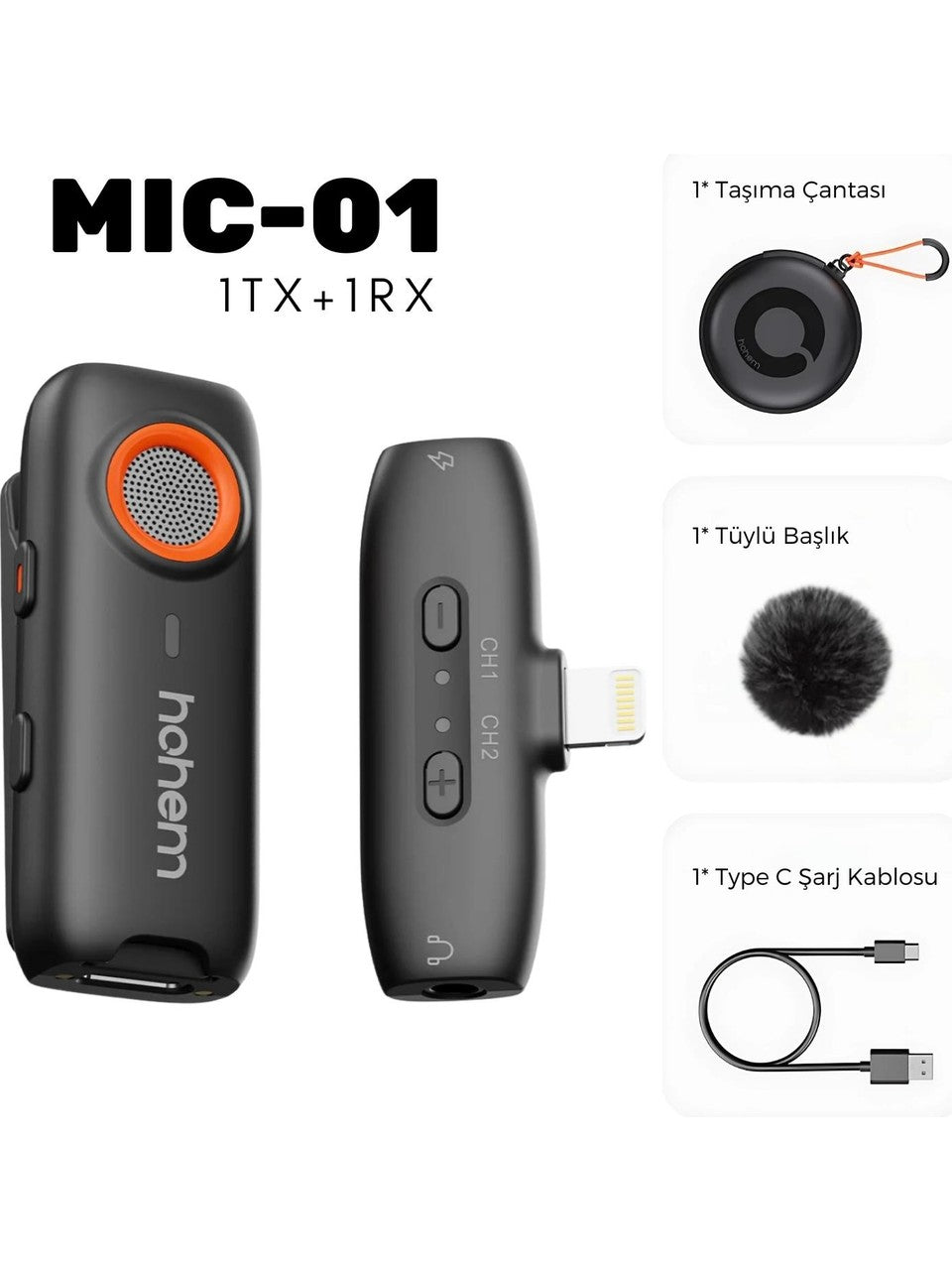 Hohem MIC-01 Wireless Yaka Mikrofonu
