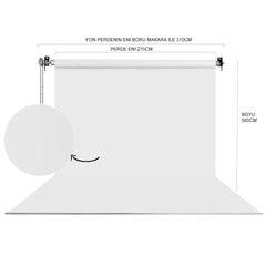 Stüdyo Teknik 270X580Cm Beyaz Fon Perde Seti ve Askısı