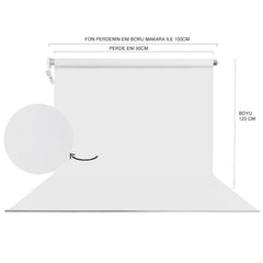 Stüdyo Teknik 90X120Cm Beyaz Fon Perdesi Seti