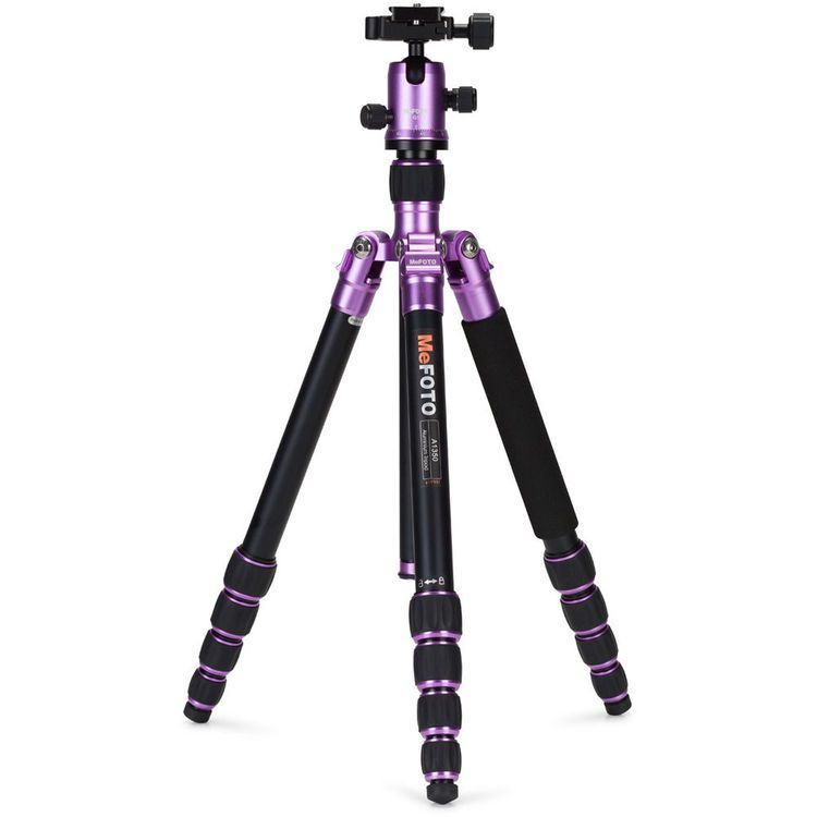 Benro%20MeFOTO%20A-1350Q1P%20RoadTrip%20Aluminum%20Travel%20Tripod%20Kit%20(Purple)